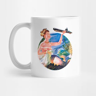 underwater girl retro vintage Mug